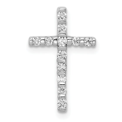 14k White Gold 1/4 carat Diamond Cross Chain Slide