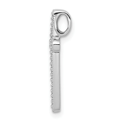 14k White Gold 1/10 carat Diamond Cross Chain Slide