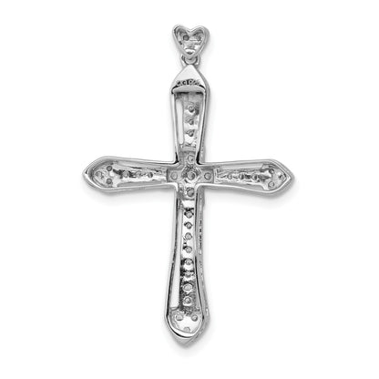 14k White Gold 1/3 carat Diamond Cross Pendant