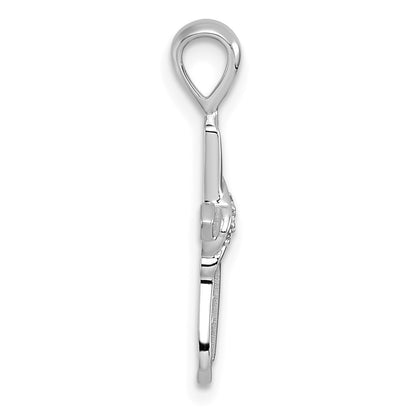 14k White Gold Diamond Cross Pendant