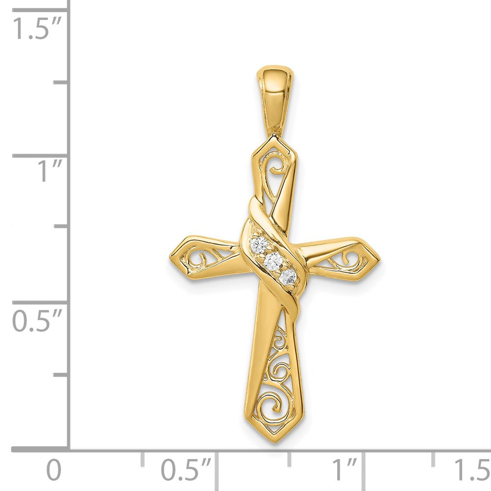 14k 1/20ct. Diamond Cross Pendant