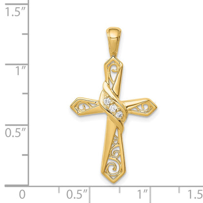 14k 1/20ct. Diamond Cross Pendant