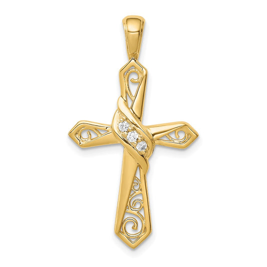 14k 1/20ct. Diamond Cross Pendant