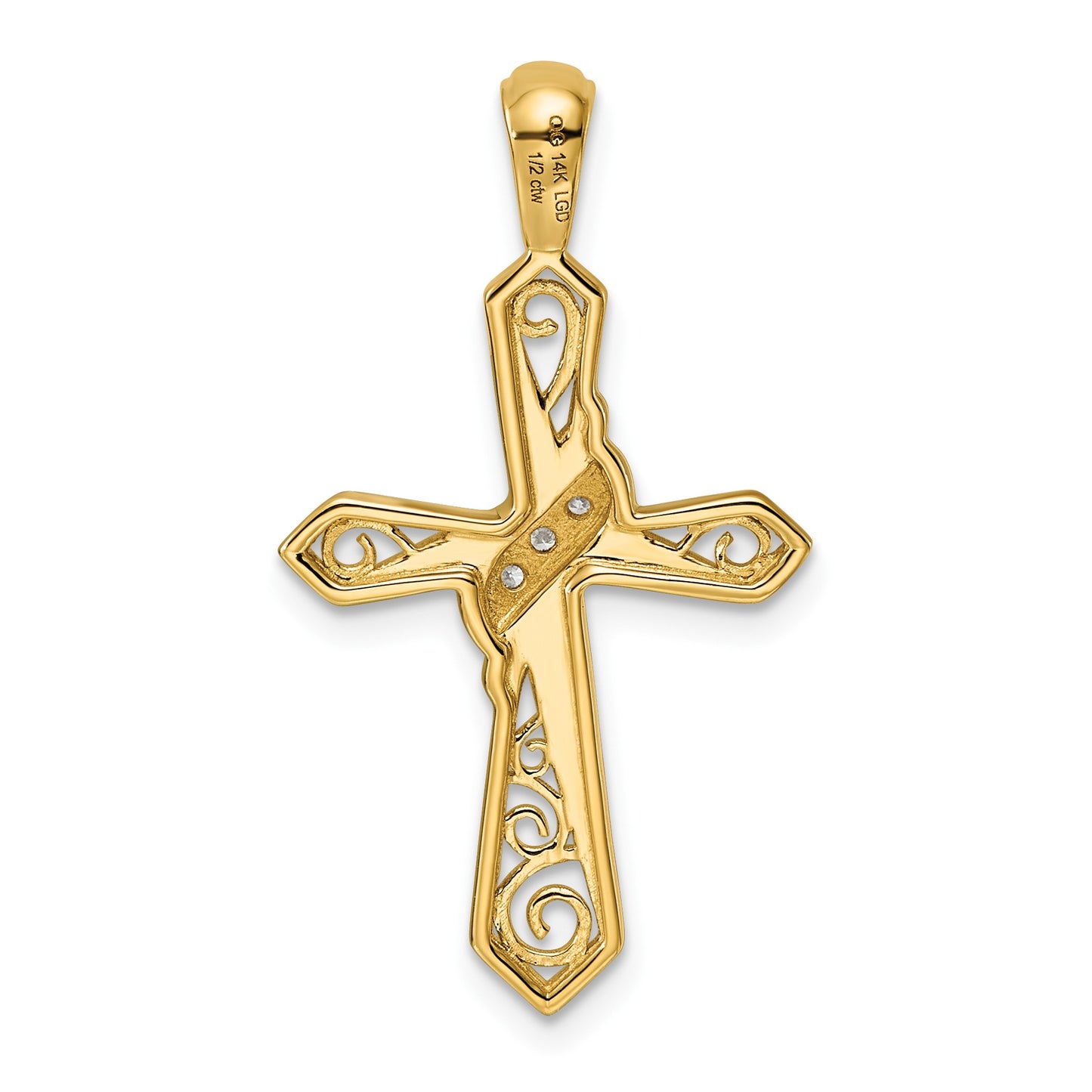 14k 1/20 carat Diamond Cross Pendant
