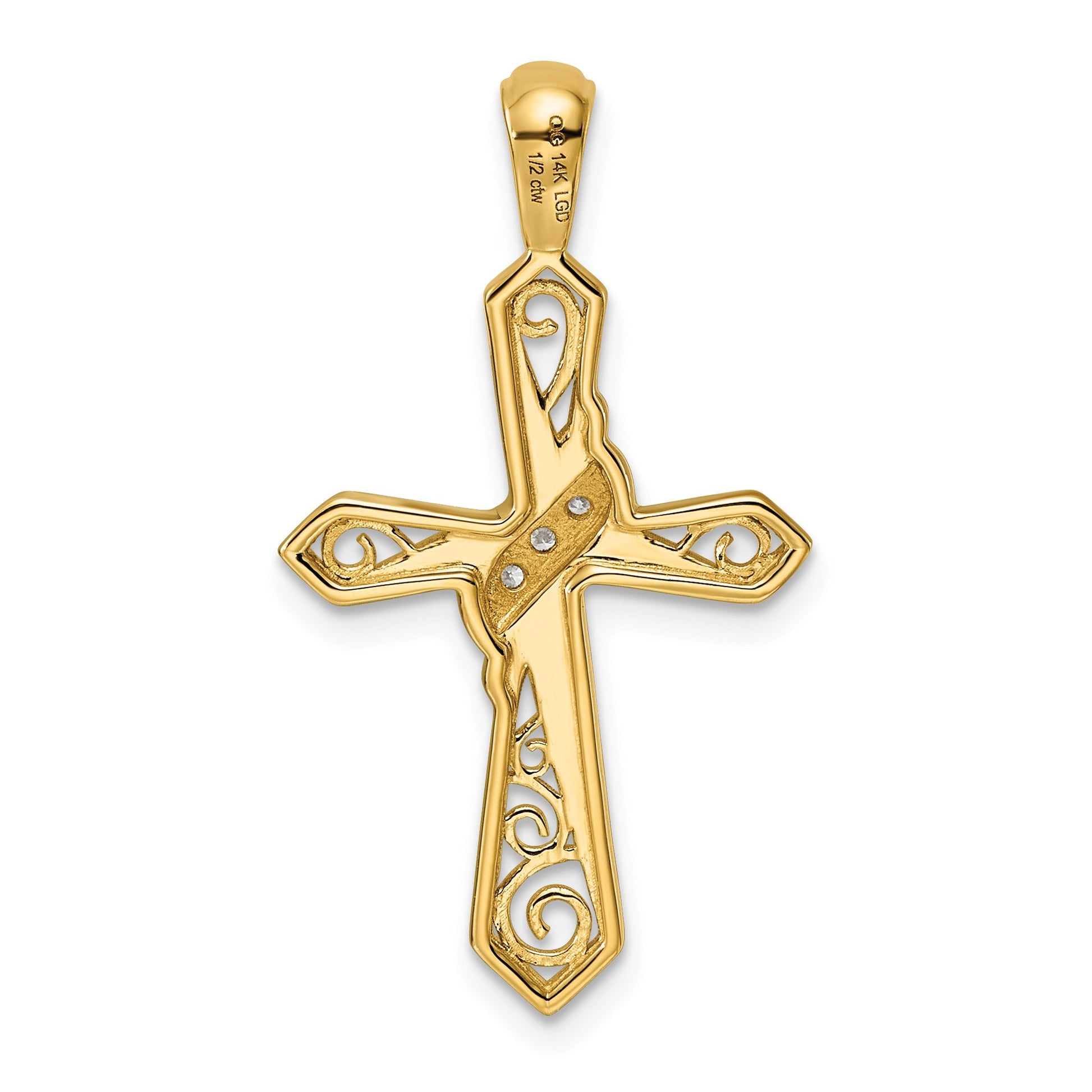 14k 1/20 carat Diamond Cross Pendant