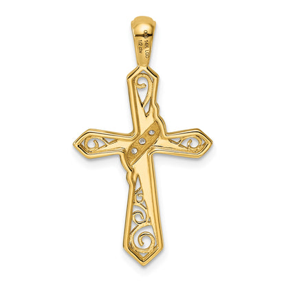 14k 1/20 carat Diamond Cross Pendant