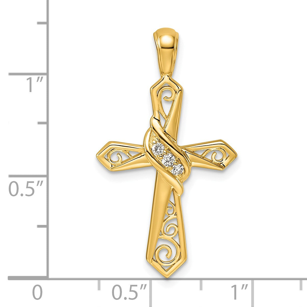 14k 1/20 carat Diamond Cross Pendant