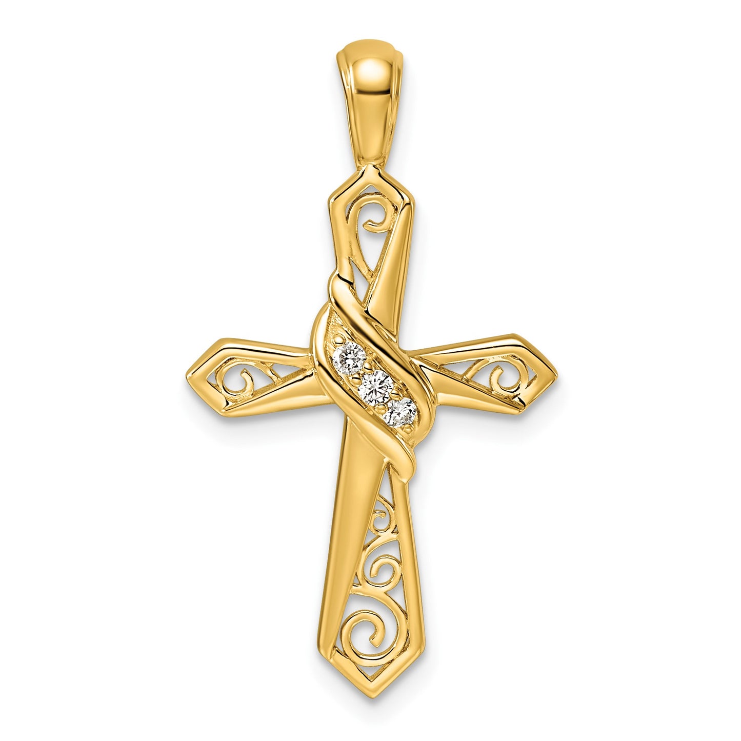 14k 1/20 carat Diamond Cross Pendant