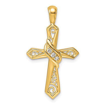 14k 1/20 carat Diamond Cross Pendant
