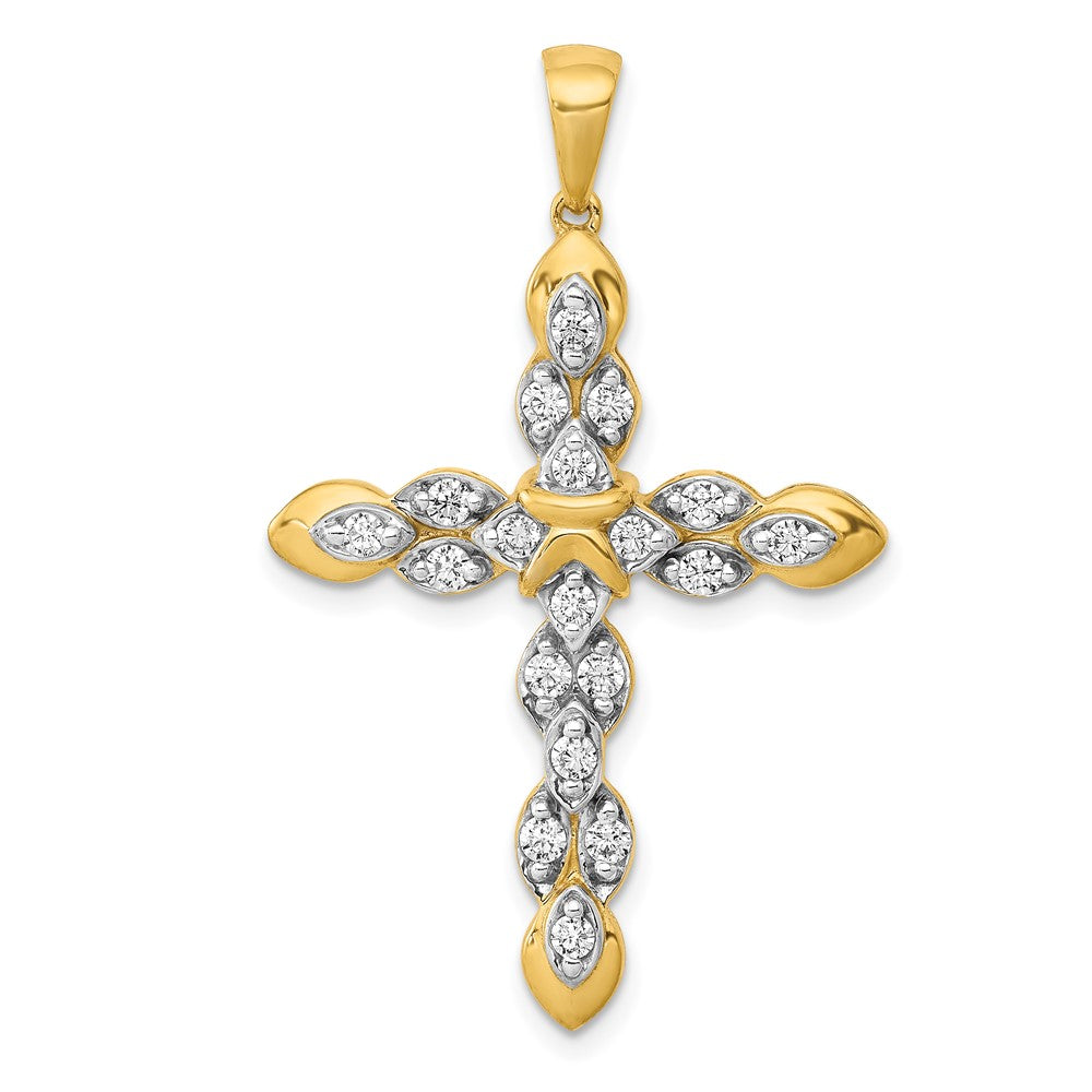 14k 1/2ct. Diamond Cross Pendant