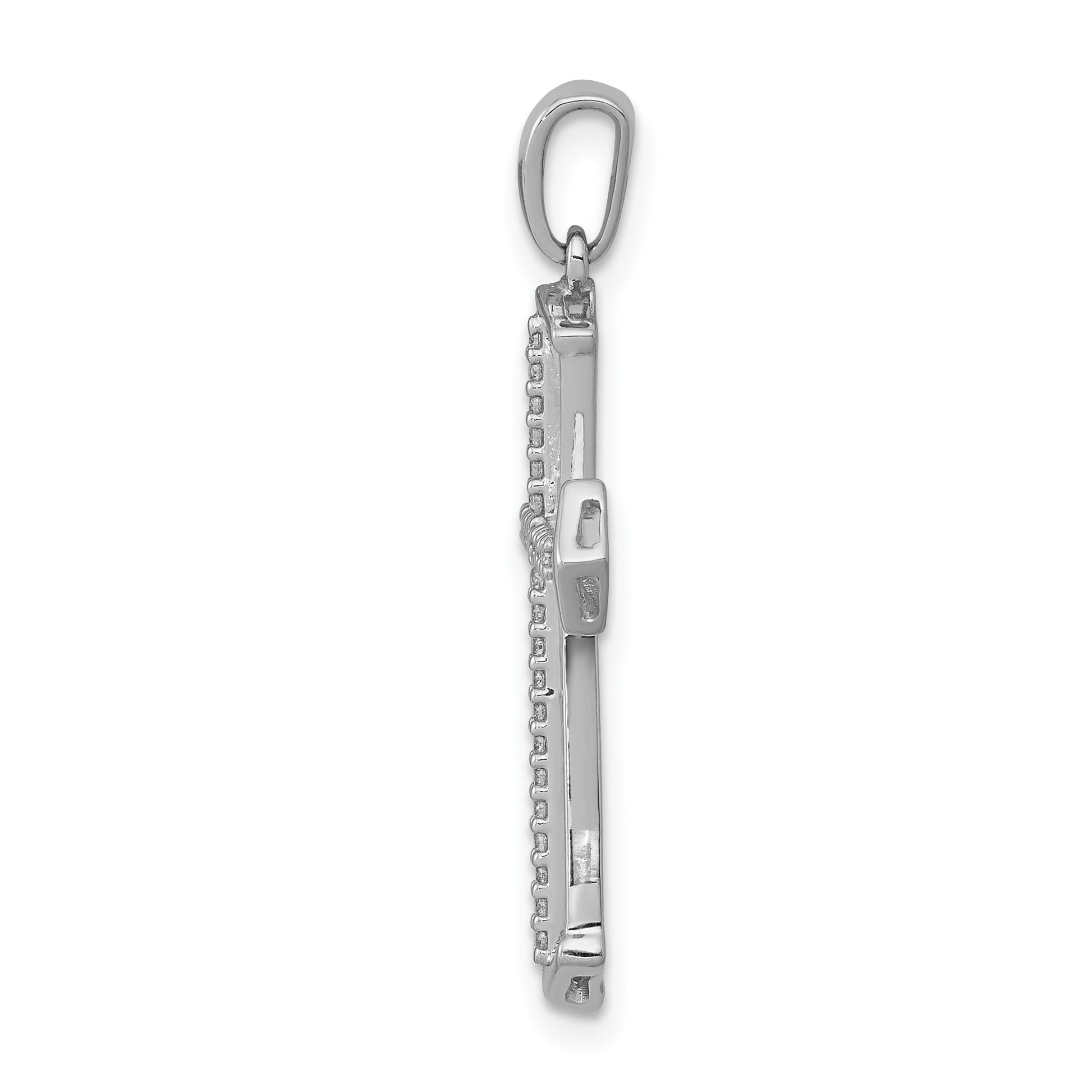 14k White Gold 1/8 carat Diamond Passion Cross Pendant