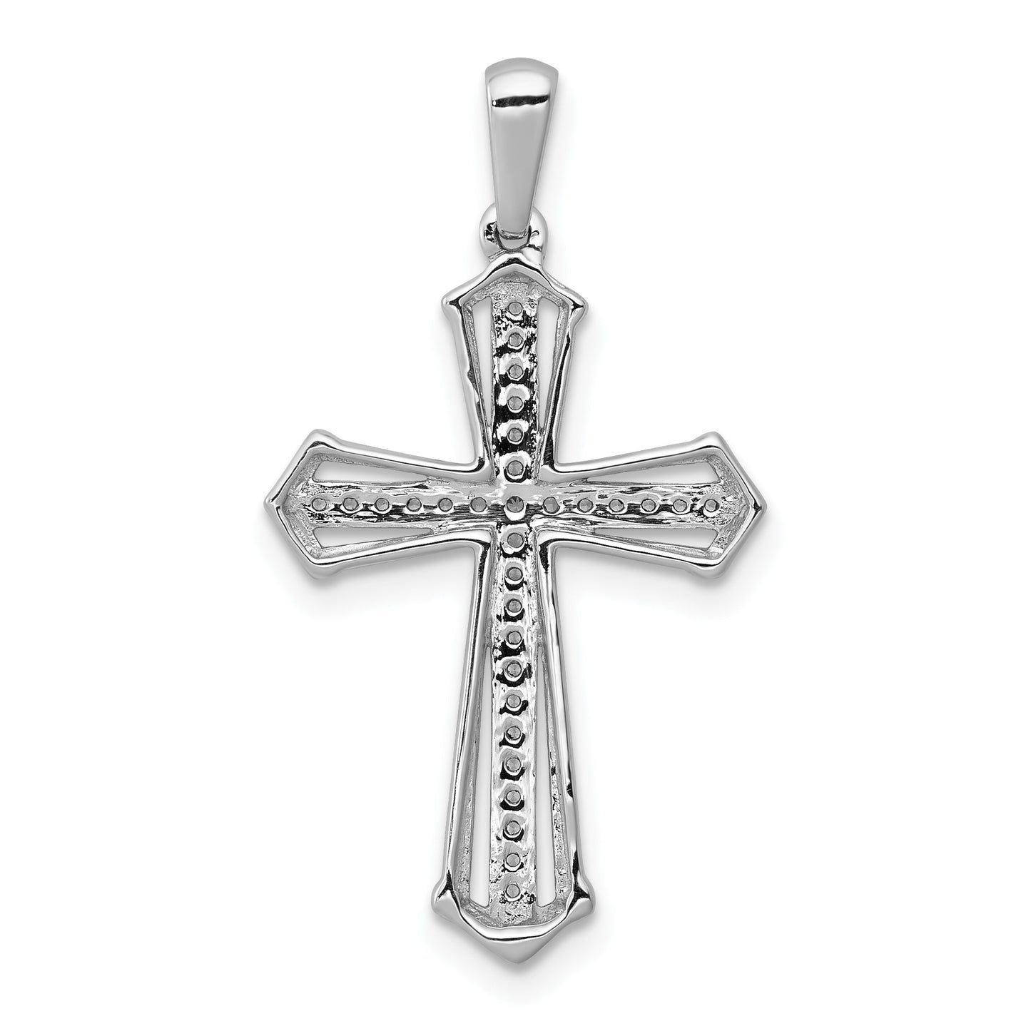 14k White Gold 1/8 carat Diamond Passion Cross Pendant