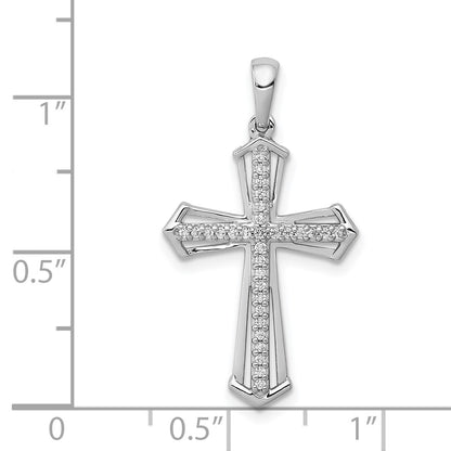 14k White Gold 1/8 carat Diamond Passion Cross Pendant