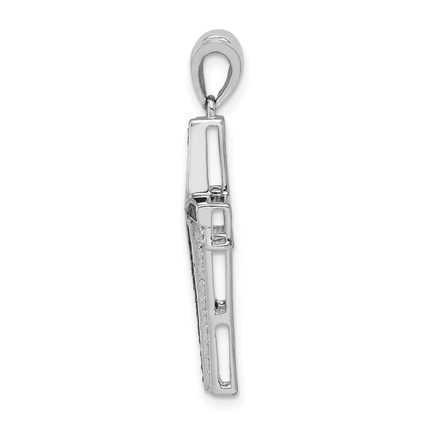 14k White Gold 1/5 carat Black and White Diamond Cross Pendant