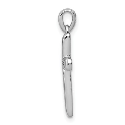14k White Gold Small 1/10 carat Diamond Cross Pendant