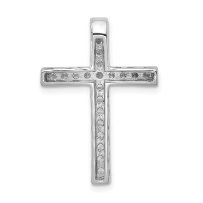 14k White Gold 3/8 carat Diamond Cross Chain Slide