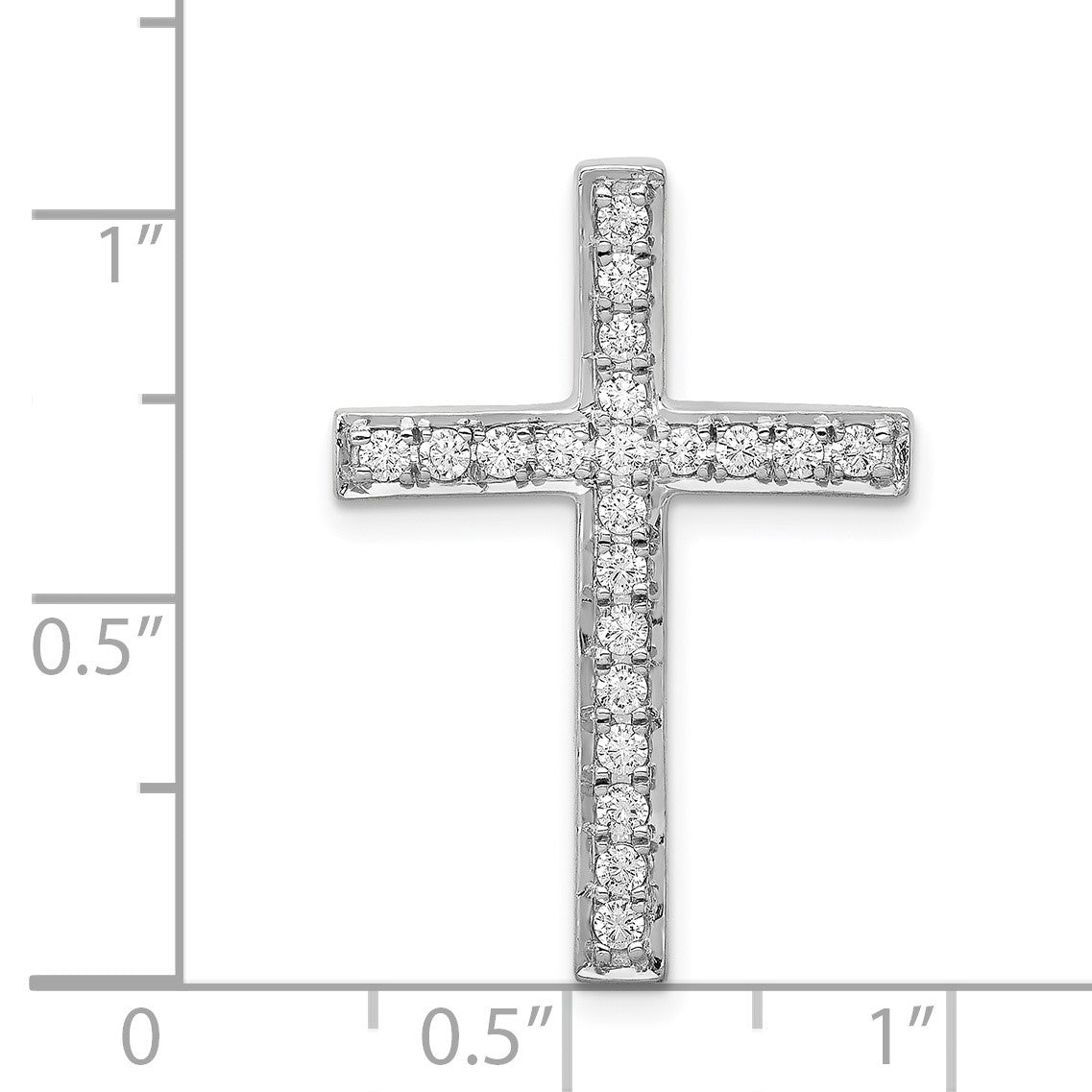 14k White Gold 3/8 carat Diamond Cross Chain Slide
