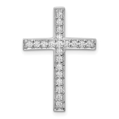 14k White Gold 3/8 carat Diamond Cross Chain Slide