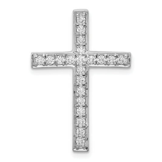 14k White Gold 3/8 carat Diamond Cross Chain Slide