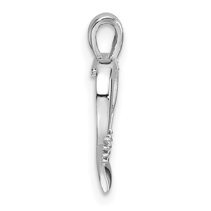 14k White Gold Heart Cross Pendant Mounting