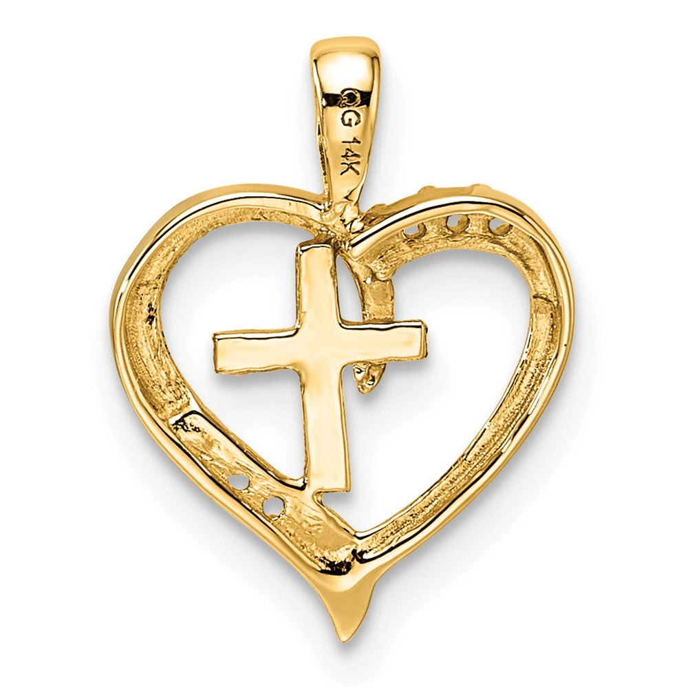 14k Heart Cross Pendant Mounting