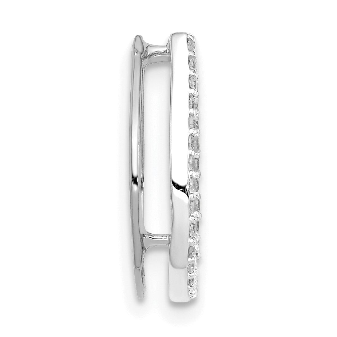 14k White Gold 1/6 carat Diamond Horseshoe Chain Slide