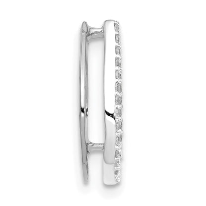 14k White Gold 1/6 carat Diamond Horseshoe Chain Slide