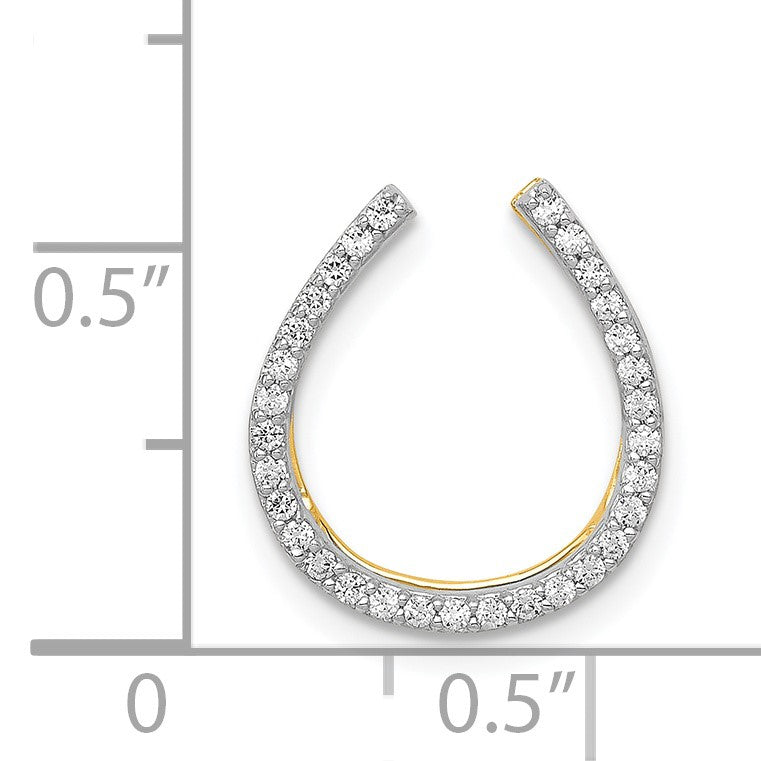 14k 1/6 carat Diamond Horseshoe Chain Slide