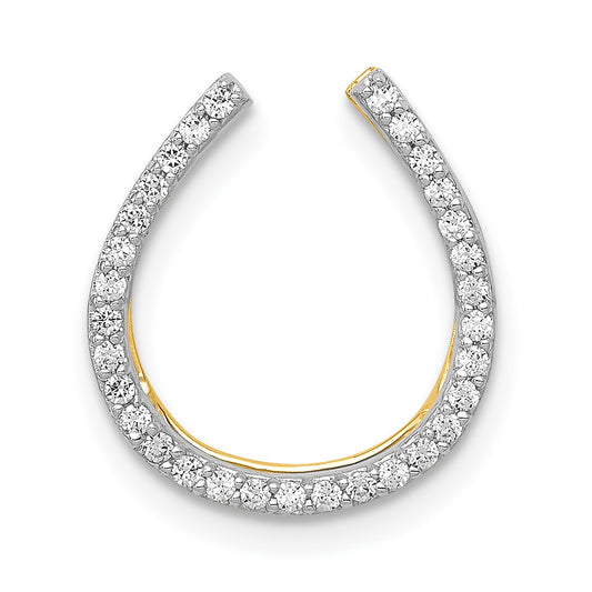 14k 1/6 carat Diamond Horseshoe Chain Slide