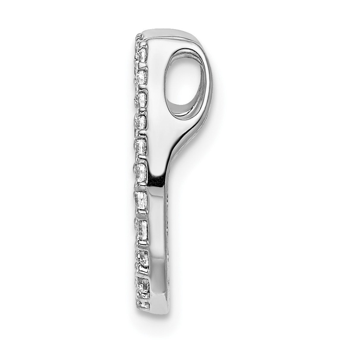 14k White Gold 1/4 carat Diamond Horseshoe Chain Slide