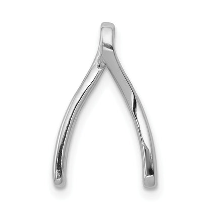 14k White Gold 1/8 carat Diamond Wishbone Chain Slide