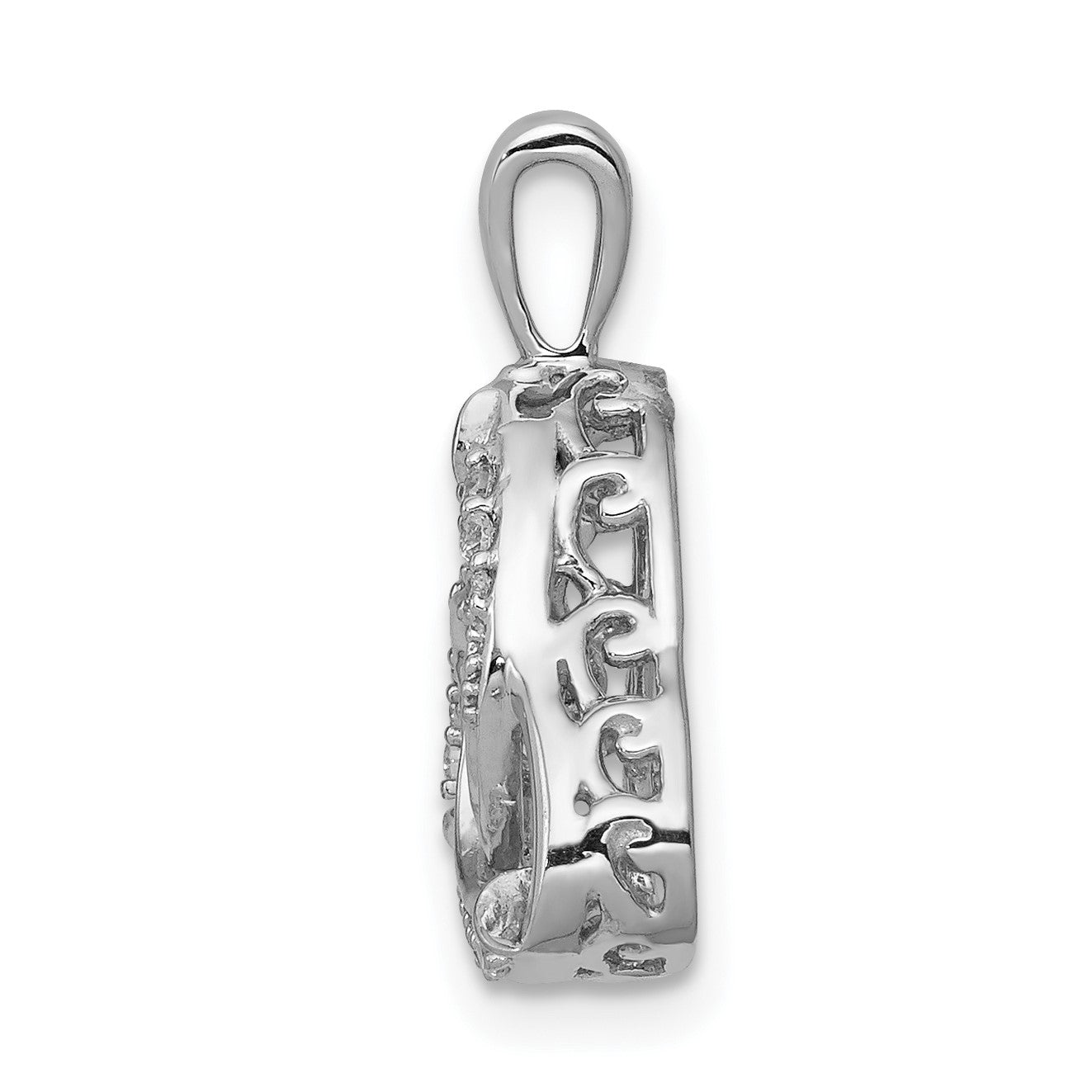 14k White Gold 1/5 carat Vibrant Moving Diamond Celtic Pendant