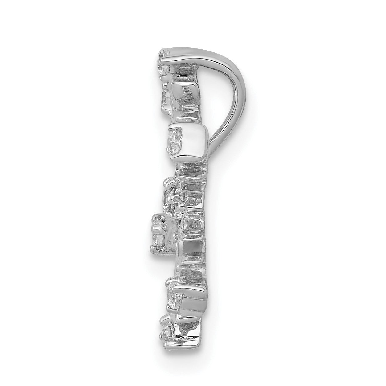 14k White Gold 1/6 carat Diamond Snowflake Chain Slide