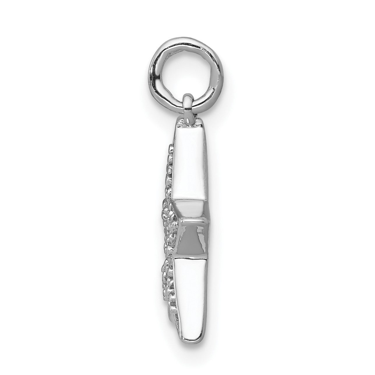 14k White Gold 1/20 carat Diamond Star Charm