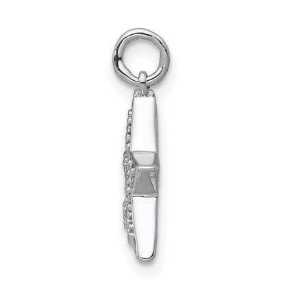 14k White Gold 1/20 carat Diamond Star Charm