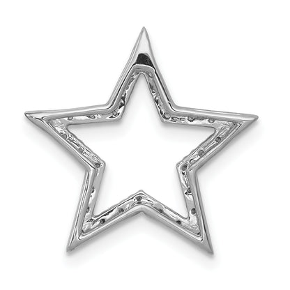 14k White Gold 1/10 carat Diamond Star Chain Slide