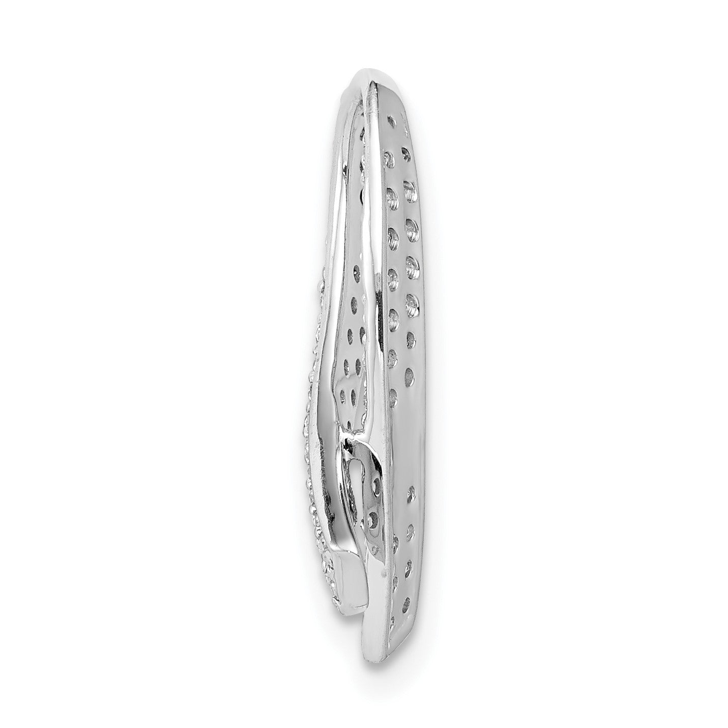 14k White Gold 1/3 carat Diamond Awareness Ribbon Chain Slide