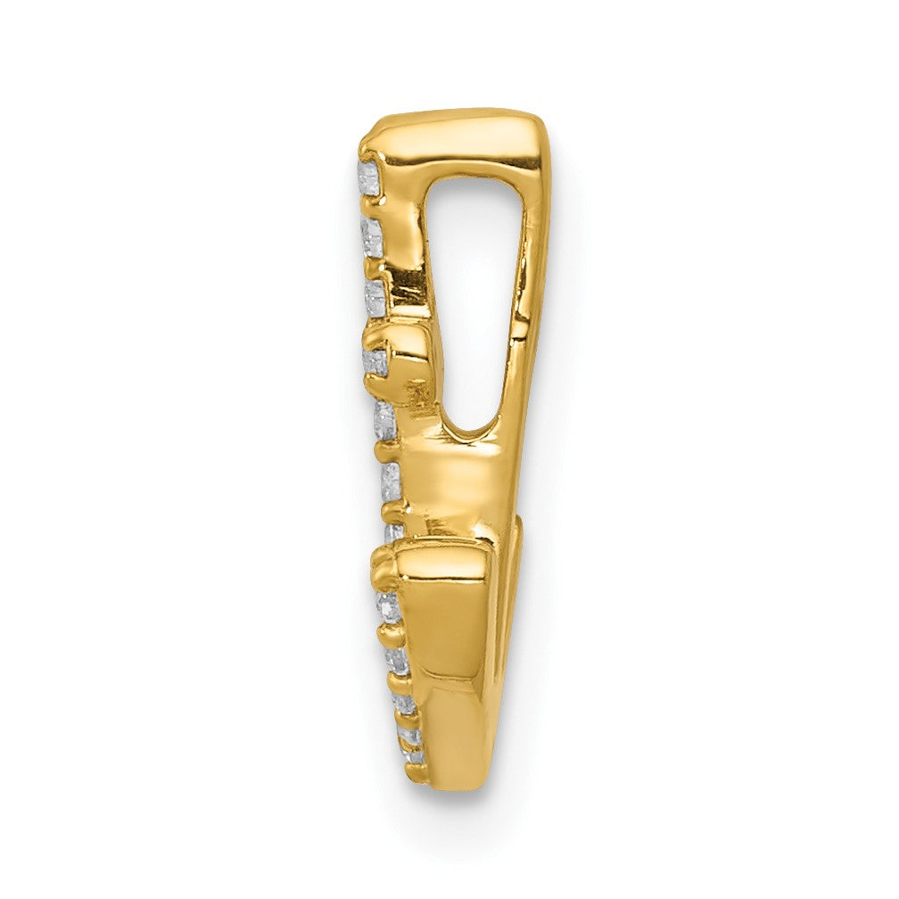 14k White Gold 1/10 carat Diamond Anchor Chain Slide