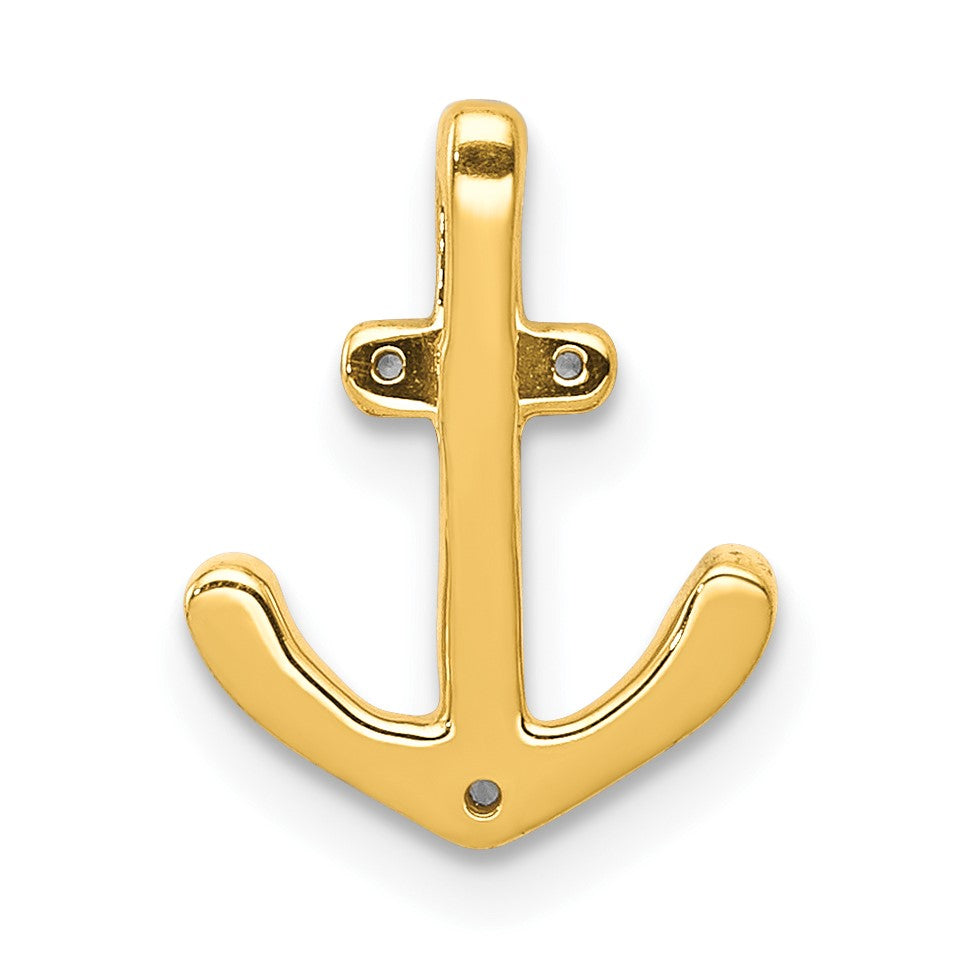 14k White Gold 1/10 carat Diamond Anchor Chain Slide