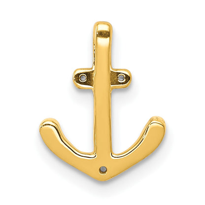 14k White Gold 1/10 carat Diamond Anchor Chain Slide