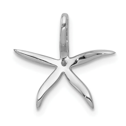 14k White Gold 1/8 carat Diamond Starfish Chain Slide