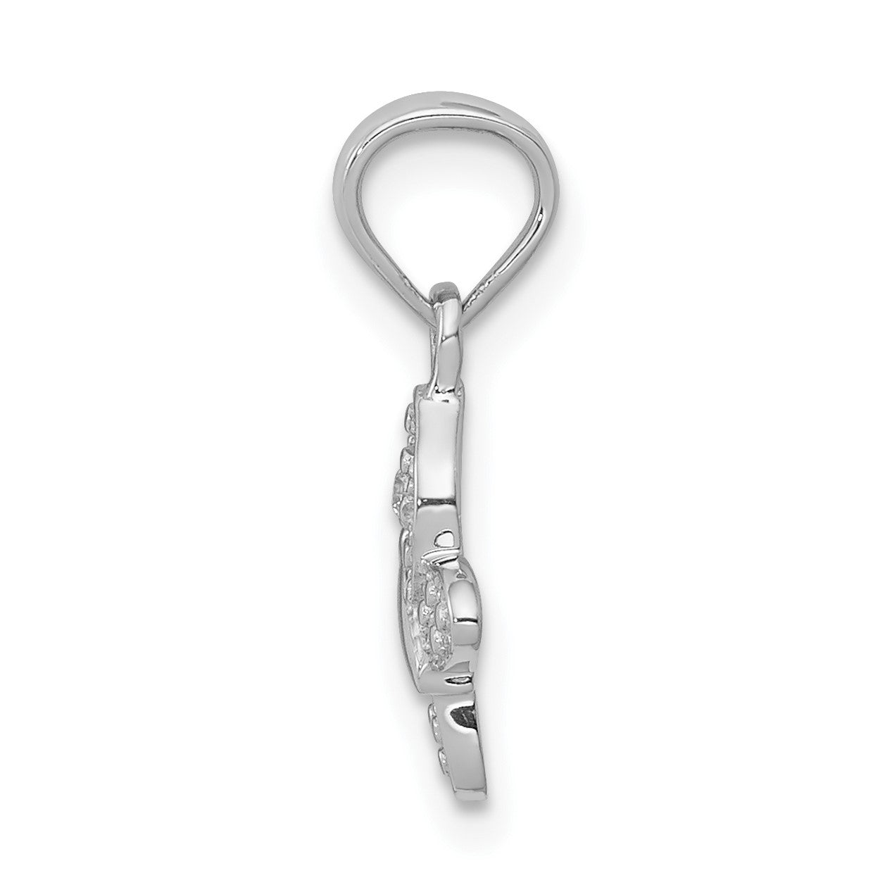 14k White Gold .01 carat Diamond Butterfly Pendant