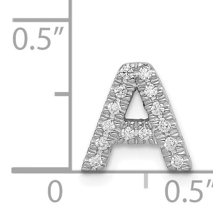 14K White Gold Diamond Letter A Initial Charm