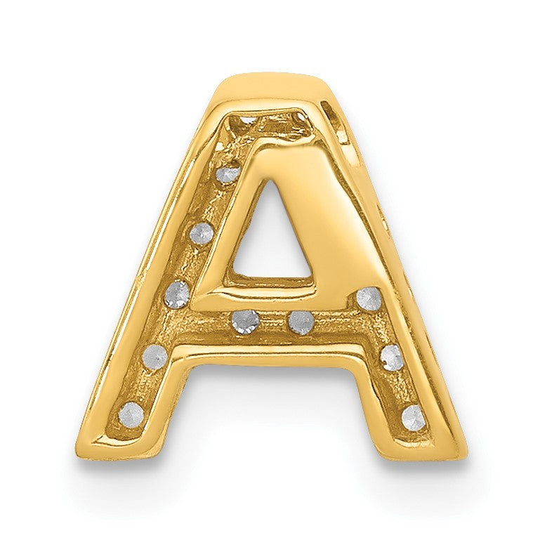 14K  Diamond Letter A Initial Charm
