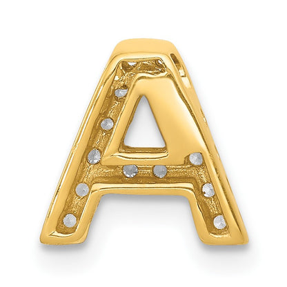14K  Diamond Letter A Initial Charm