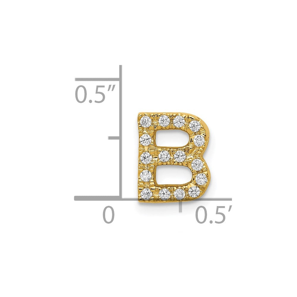 14K  Diamond Letter B Initial Charm