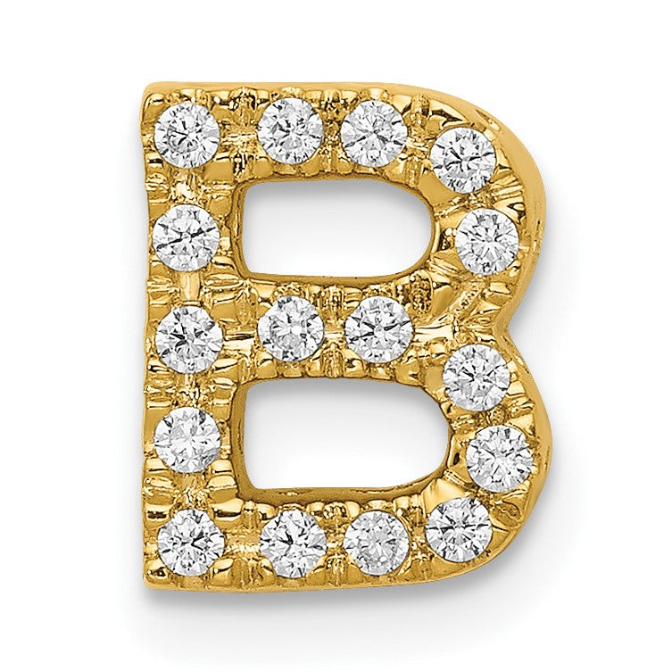 14K  Diamond Letter B Initial Charm