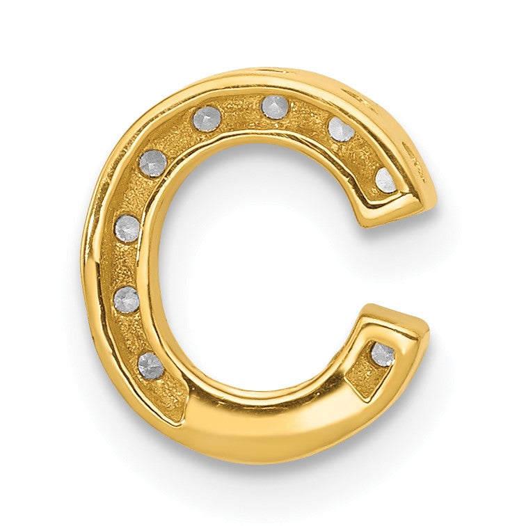 14K  Diamond Letter C Initial Charm