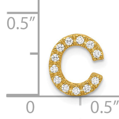 14K  Diamond Letter C Initial Charm