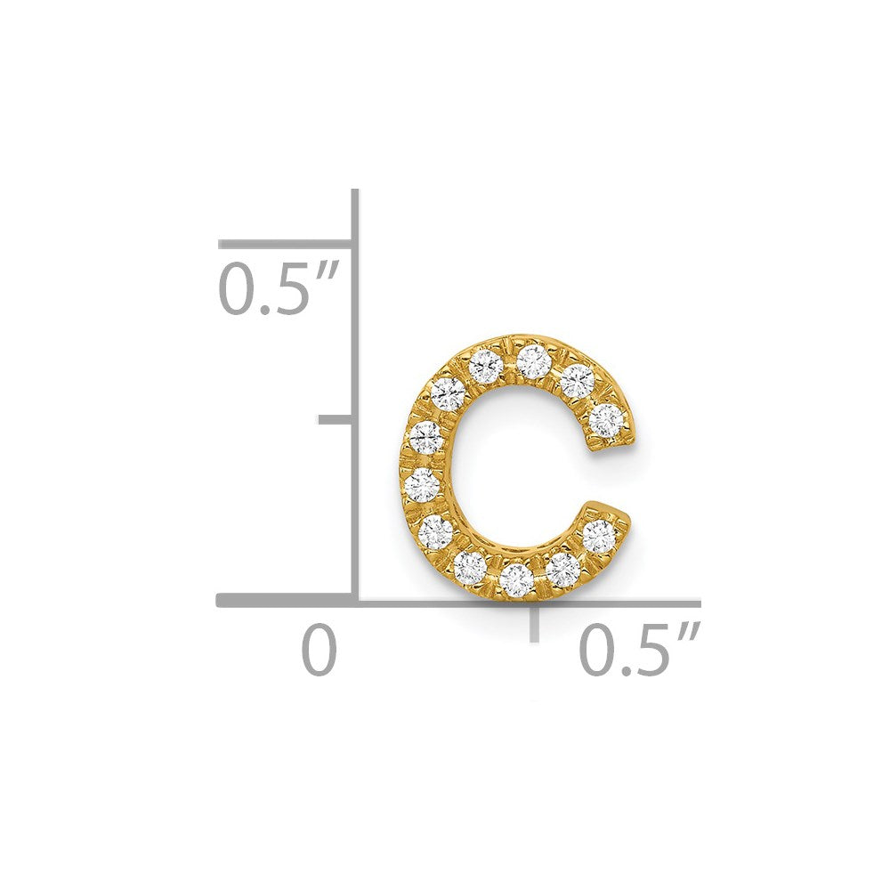 14K  Diamond Letter C Initial Charm